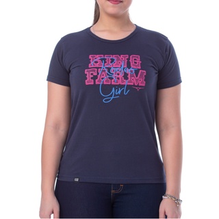Camiseta Country King Farm Feminina Azul