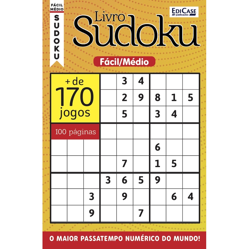 Livro Sudoku Ed. 21 - Fácil/Médio - Só Jogos 9x9 - 2 jogos por página