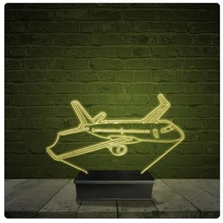 Led Luminária Acrílico Abajur - Embraer Boeing Airbus Avião