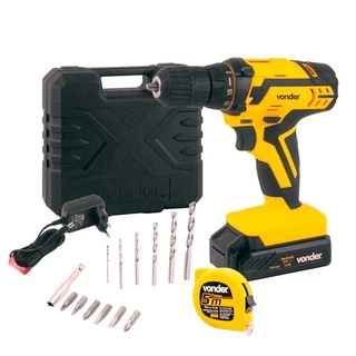 Parafusadeira Furadeira 3/8 12v Bivolt PFV012 Kit Maleta Vonder