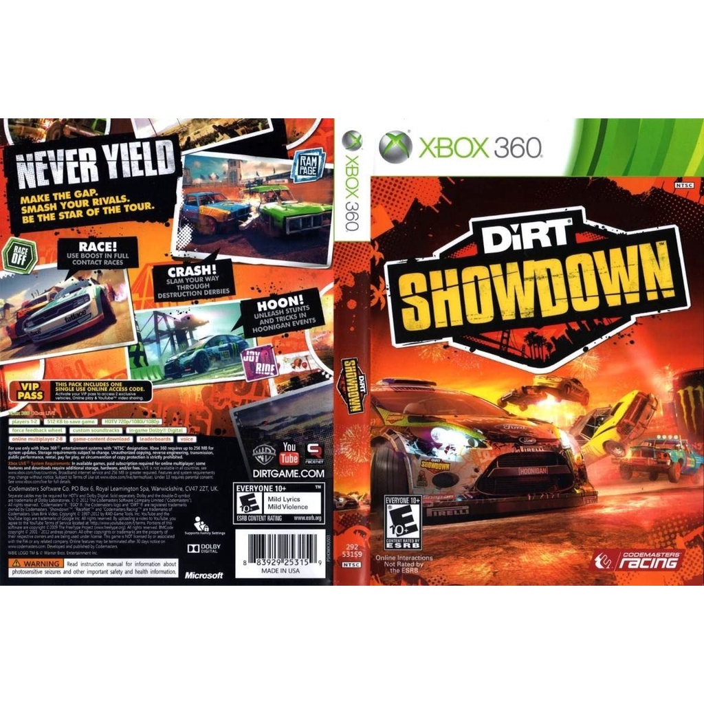 Dirt showdown on sale xbox 360