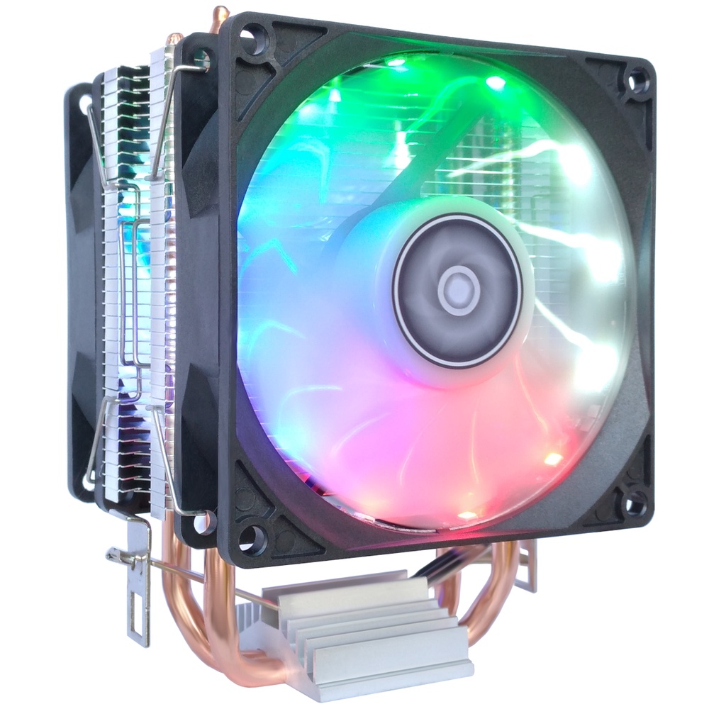 Cooler CPU Gamer Duplo Fan Com Led Para Processador Intel E Amd ...