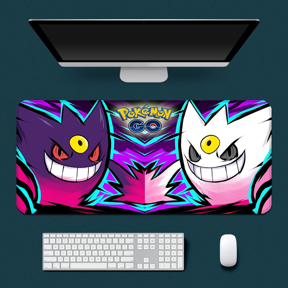 Pokemon Cute Gengar Mousepad HD Impressão Computador Gamers Locking Edge Mouse Pad XXL90x40cm Teclado PC Desk
