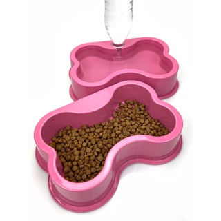 Kit Comedouro e Bebedouro Suporte para Garrafa Pet Para Cachorro