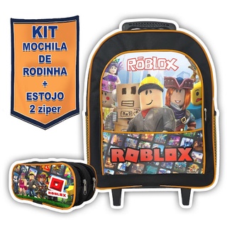 Kit Escolar Mochila C/roda + Lancheira + Estojo Roblox Boy