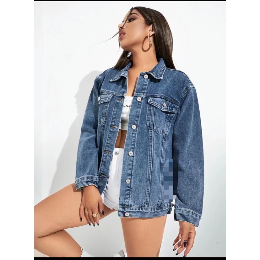 Jaqueta Feminina Jeans Bomber Matelassê com Barra - - Damyller