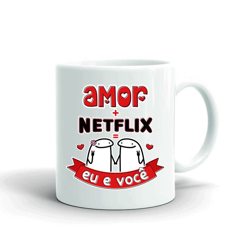 Caneca Namorados Amor Love Flork Casal Meme Cerâmica 325ml