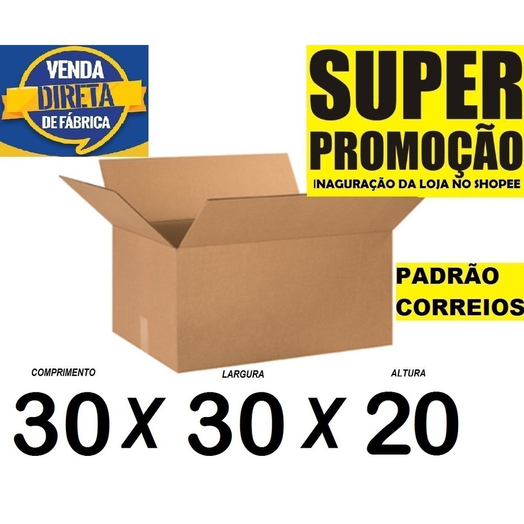 CAIXAS 30X30X20 Atacado Papelão resistente Grande, SERVE PARA MUDANÇAS para correios, PAC, SEDEX pode ser personalizada decorada, 4 abas maleta, para roupas joias, envios correio, Ecommerce, somos fábrica em ,