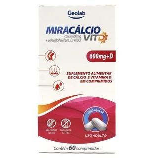 Miracálcio Vit D 600mg/400UI 60 Comprimidos