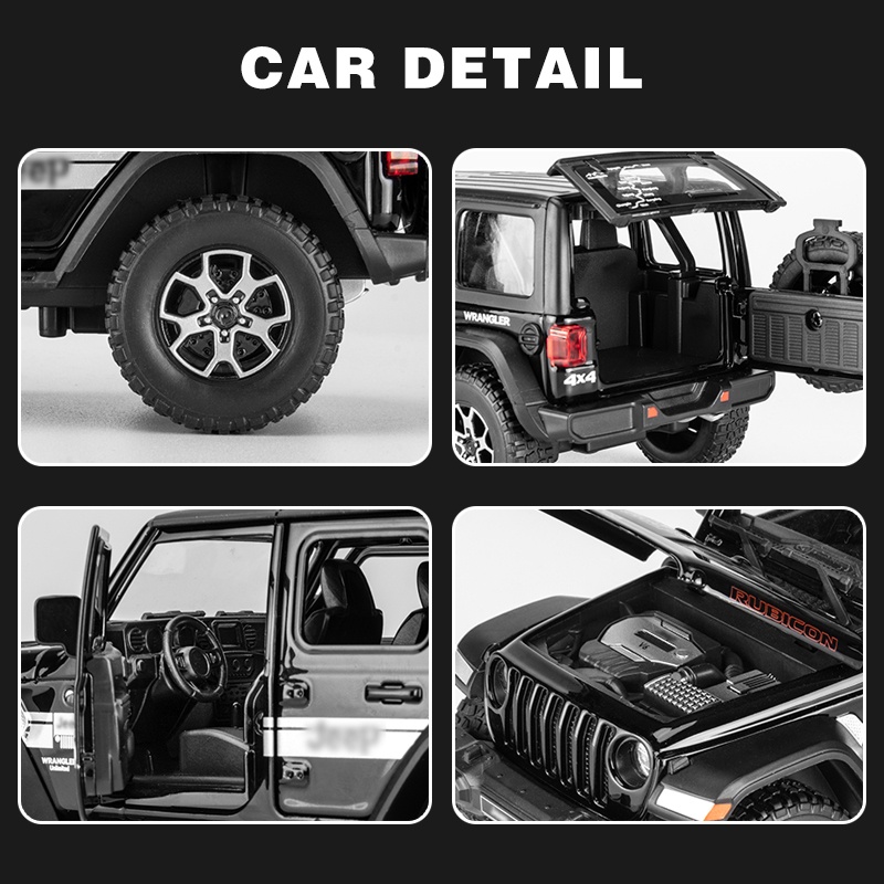KLT 1 : 22 JEEP Wrangler Rubicon 4X4 Carro De Brinquedo Modelo De