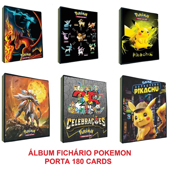 Álbum Pasta tipo Fichário compatível com Card Pokémon - Charizard Shiny e  Ash