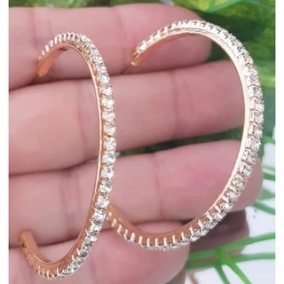 Brinco de Argola Grande Com Strass