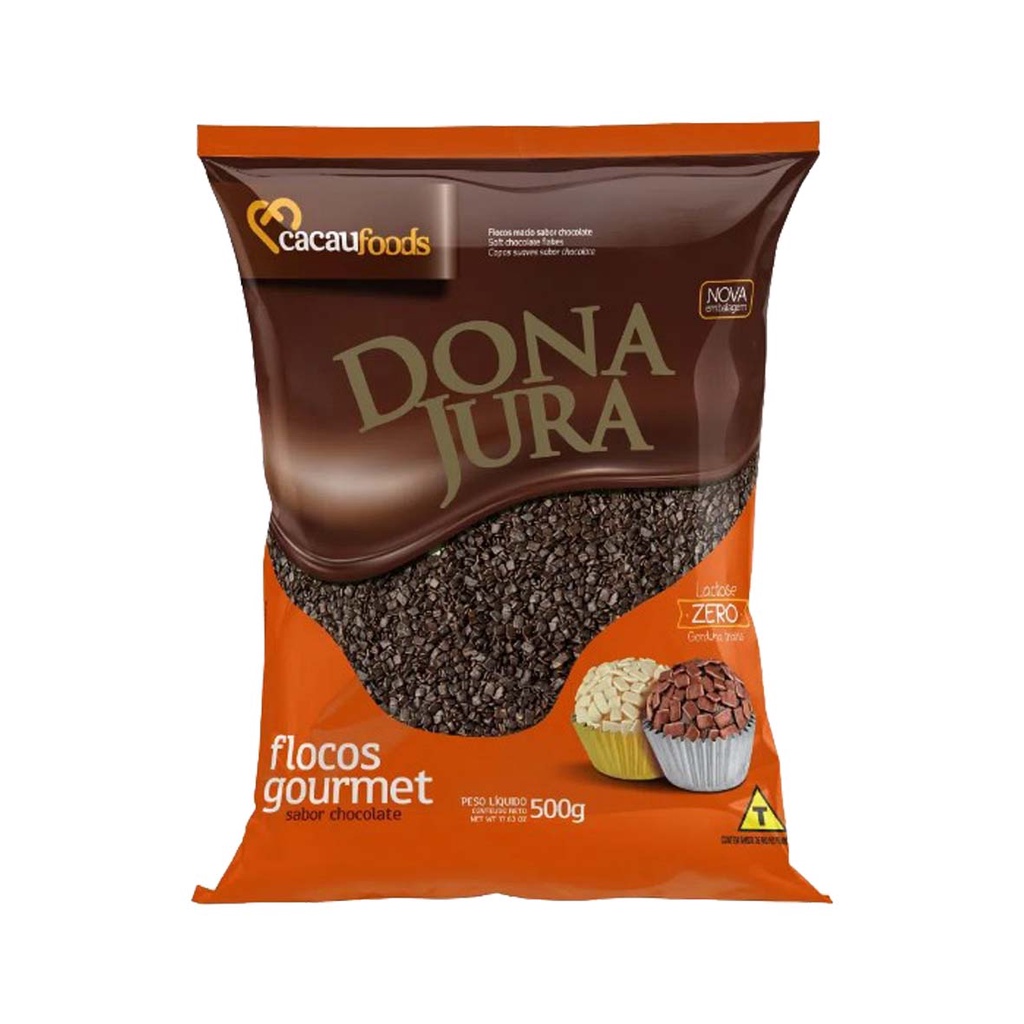 Confeitos Flocos Sabor Chocolate Macio 500g - Dona Jura