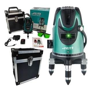 Nivel A Laser 5 Linhas Arita Verde Com Maleta Arita