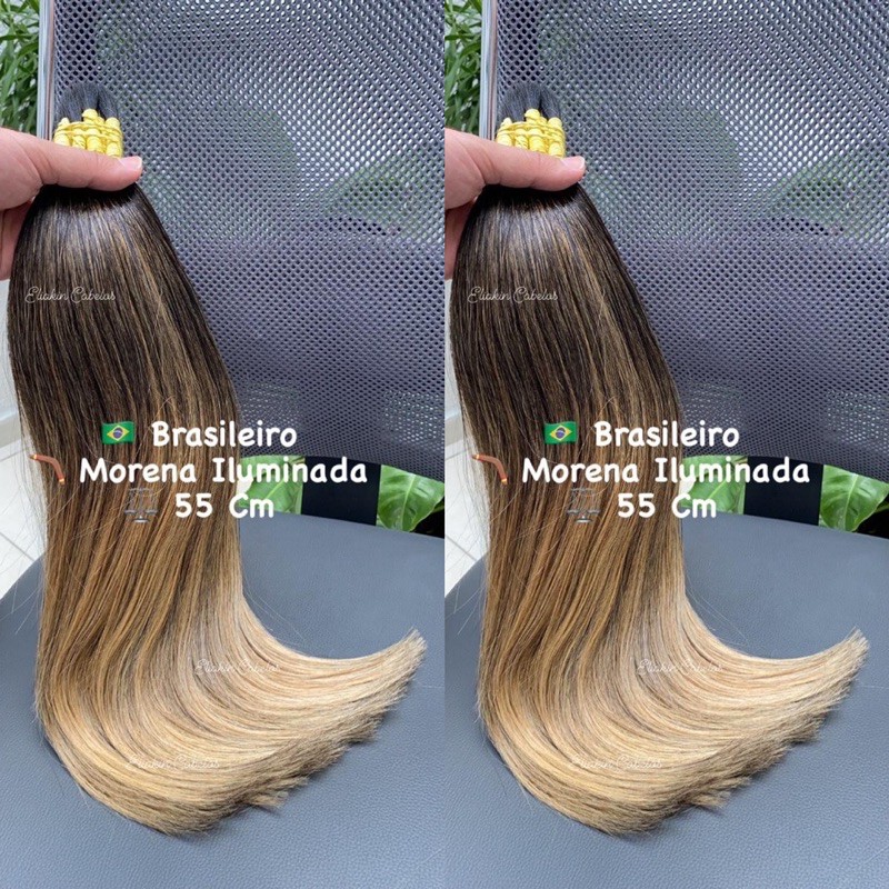 Cabelo Brasileiro Do Sul Morena Iluminada Liso 50cm/ 100G - Mona Moça  Cabelos Humanos - Mega Hair - Magazine Luiza