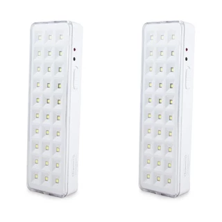 Kit 2 Luminaria Emergencia Lampada 30 Leds Recarregável Bivolt Segurimax