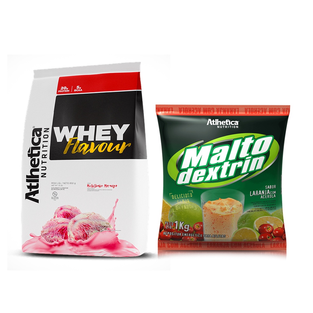 Whey Protein Bom E Barato + Maltodextrina Atlhetica