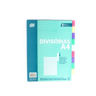 Divisória Para Fichário YES 10 Divisões c/ Visor Transparente A4