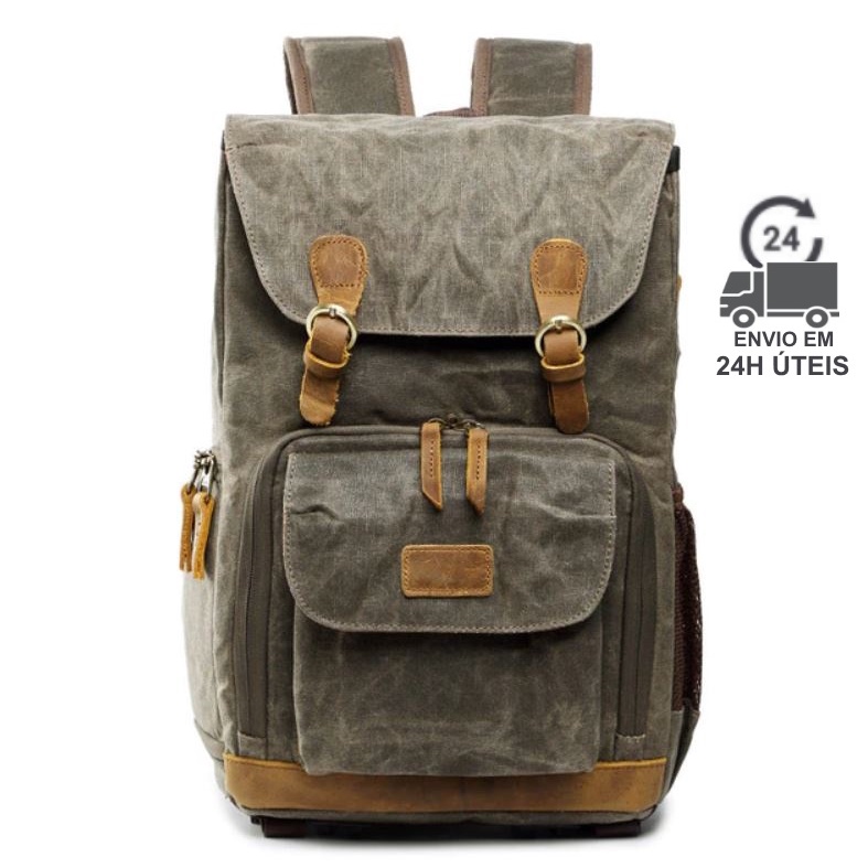 Mochila Vintage Retrô em Lona Canvas Impermeável Notebook Várias Cores