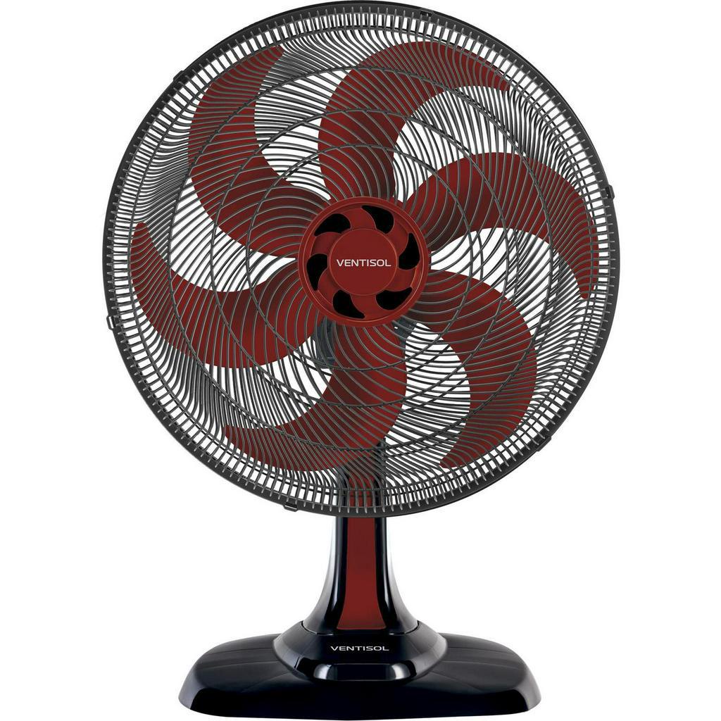 Ventilador De Mesa Oscilante Turbo 50cm 6 Pás Vermelho Ventisol