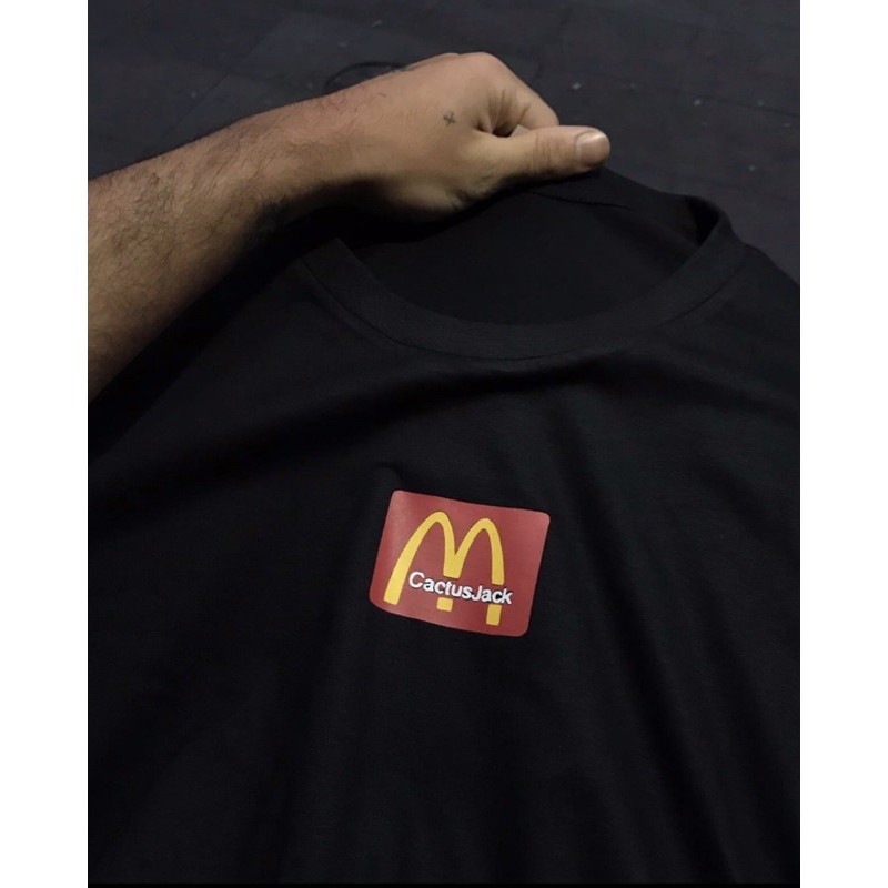 Camiseta 100% algodão Travis Scott Mcdonalds Cactus Jack