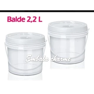 Balde Plastico Atoxico Com Lacre Para Alimentos E Outros 2,2 litros -20 unidades