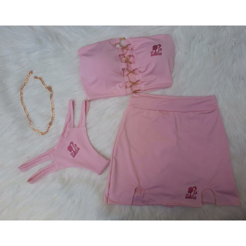 Conjunto Feminino Barbie Adulto, Shorts Feminino Estilo-Rai Nunca Usado  49442909