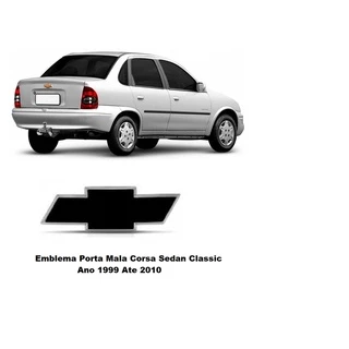 Kit Emblema Grade Corsa Classic 08 09 10 Logo Preto e Mala Corsa Sedan 08 09 10 Life
