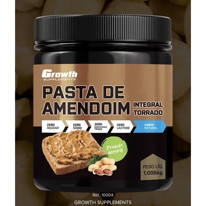 Pasta de Amendoim Integral Torrado 1kg - Growth Supplements | Shopee Brasil