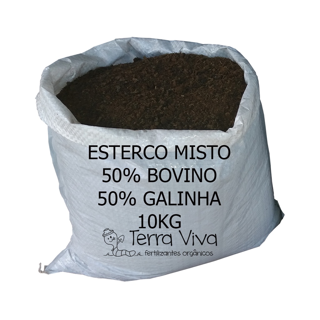Esterco Misto ( Galinha / Bovino ) 10kg Adubo plantas flores