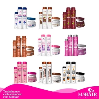 Shampoo, Condicionador, Máscara Capilar e Leave-In Mahair Linha completa KIT 4 em 1 Oferta Relâmpago!