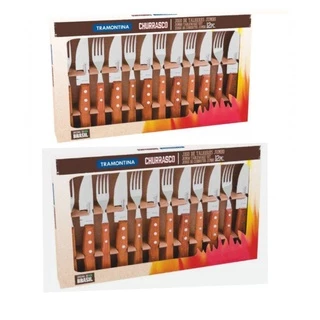 Kit Churrasco 24 Peças Jumbo Tramontina Garfo Faca