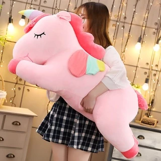 Almofada de boneca de unicórnio grande deitada para presente de aniversário infantil brinquedos para bebês