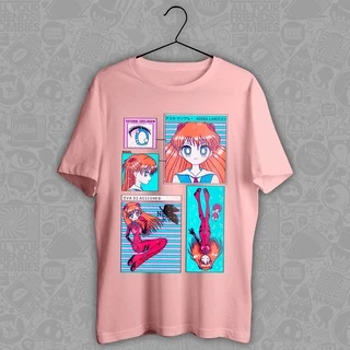 Camiseta Básica T-shirt estampada Unissex anime neon genesis evangelion Asuka Langley Soryu aesthetic streetwear