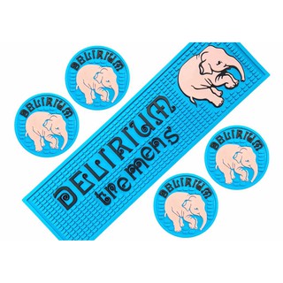 Kit Delirium Tapete Bar Esteira Escorredor + 4 Porta Copos Apoio Suor Cerveja Gelada