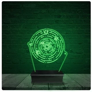 Luminária Abajur Acrílico Led - Sistema Solar Sol
