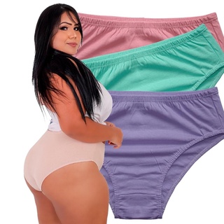 Kit 6 calcinha calcola de algodão feminina plus size gg