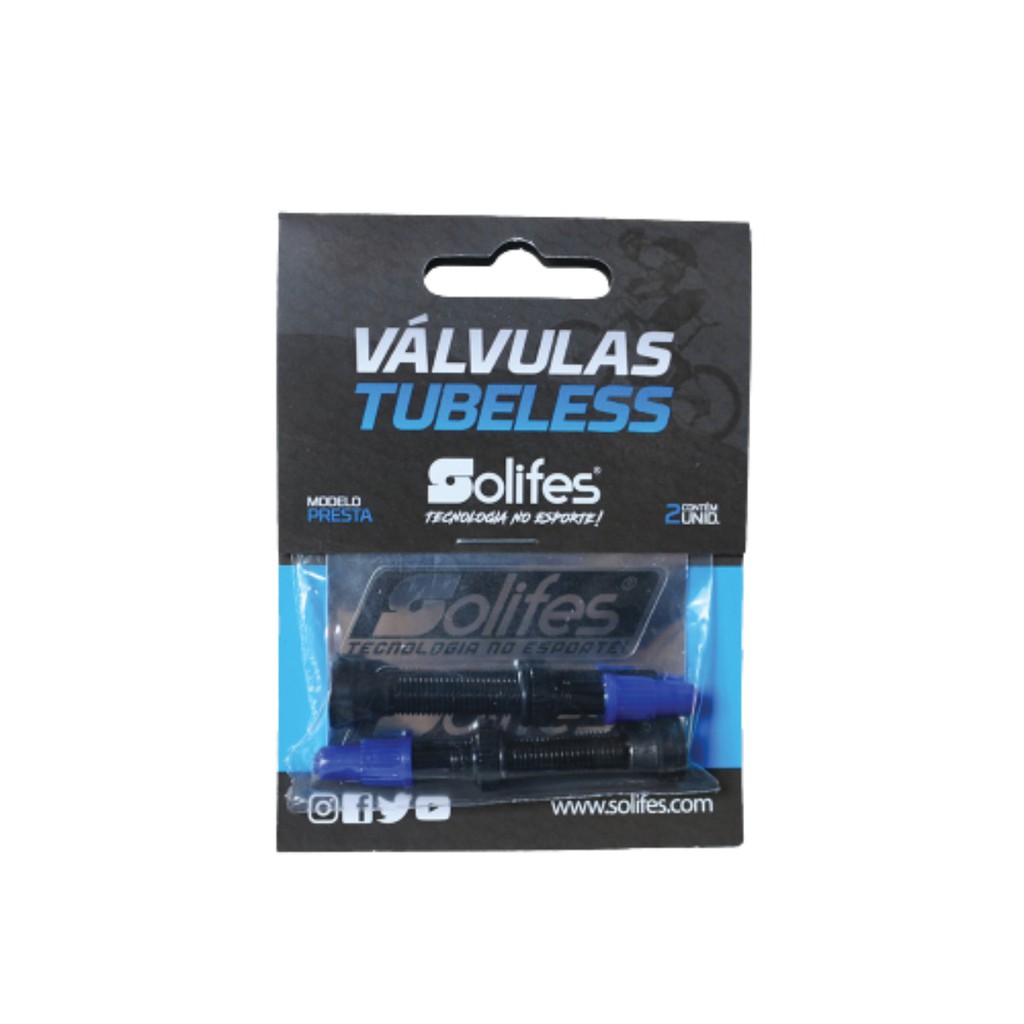 Par Válvula Solifes Tubeless Bico Presta Ciclismo 40mm 80mm