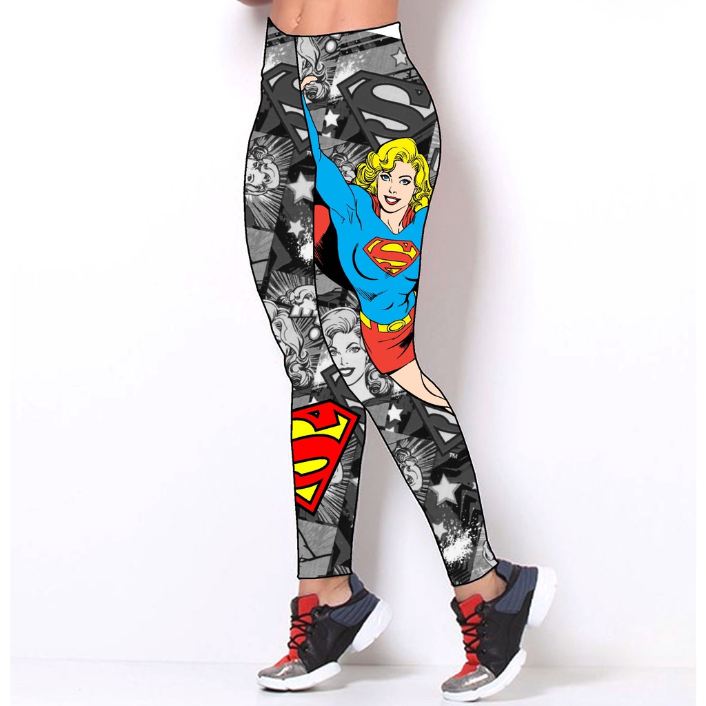 Calça Legging Feminina Academia Heróis Geek Supergirl Kara Danvers