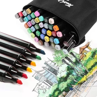 24/36/48/60/80/120 Marcador De Cabeça Dupla Cores Caneta Conjunto Oleoso Arte Pintura Fato De Criança Desenho Marcadores De Grafite Para Material Escolar Estudantil Papelaria