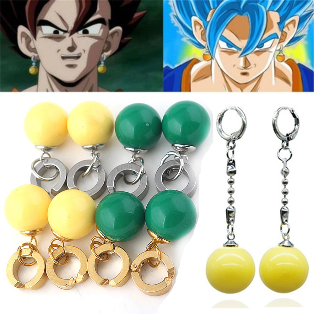 Rebuy1 Brincos / Brinco De Pressão Preto Son Goku De Dragon Ball Para  Cosplay