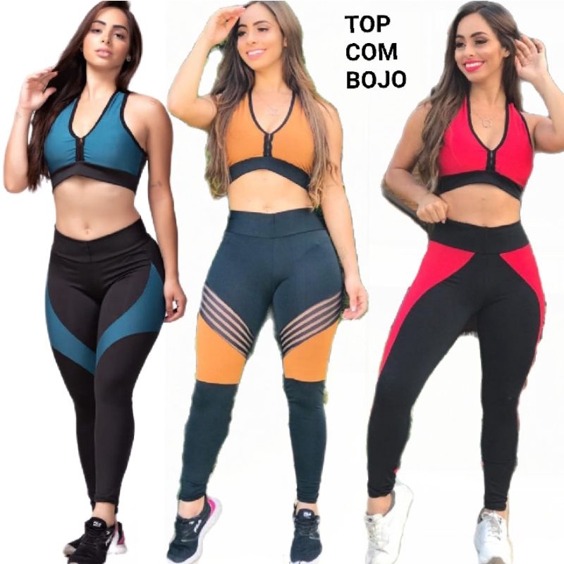 Kit 3 Conjuntos Femininos Para Academia Modelo Fitness Fashion