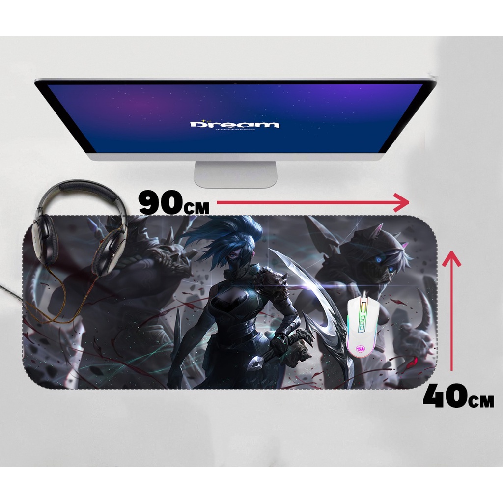 Mouse Pad Gamer Akali League of Legends LOL Extra Grande 90x40