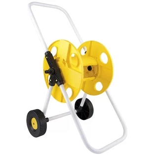 Suporte Enrolador de Mangueira C/Rodas e engates 50m 1/2 pol - COYOTE