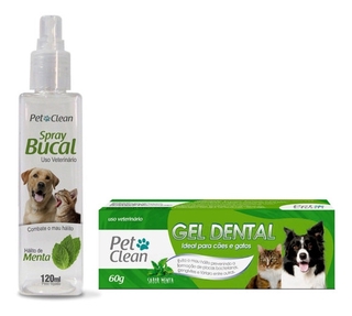 Combo Higiene Bucal Para Caes Gatos Bom Halito E Pasta Dente