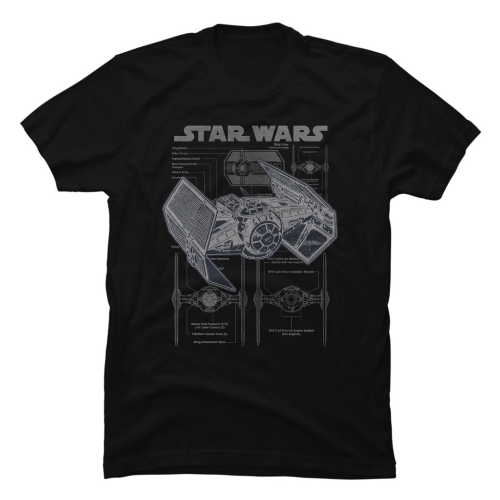 Camisa Camiseta Básica Unissex Nave Tie Fighter Filme Star Wars Império