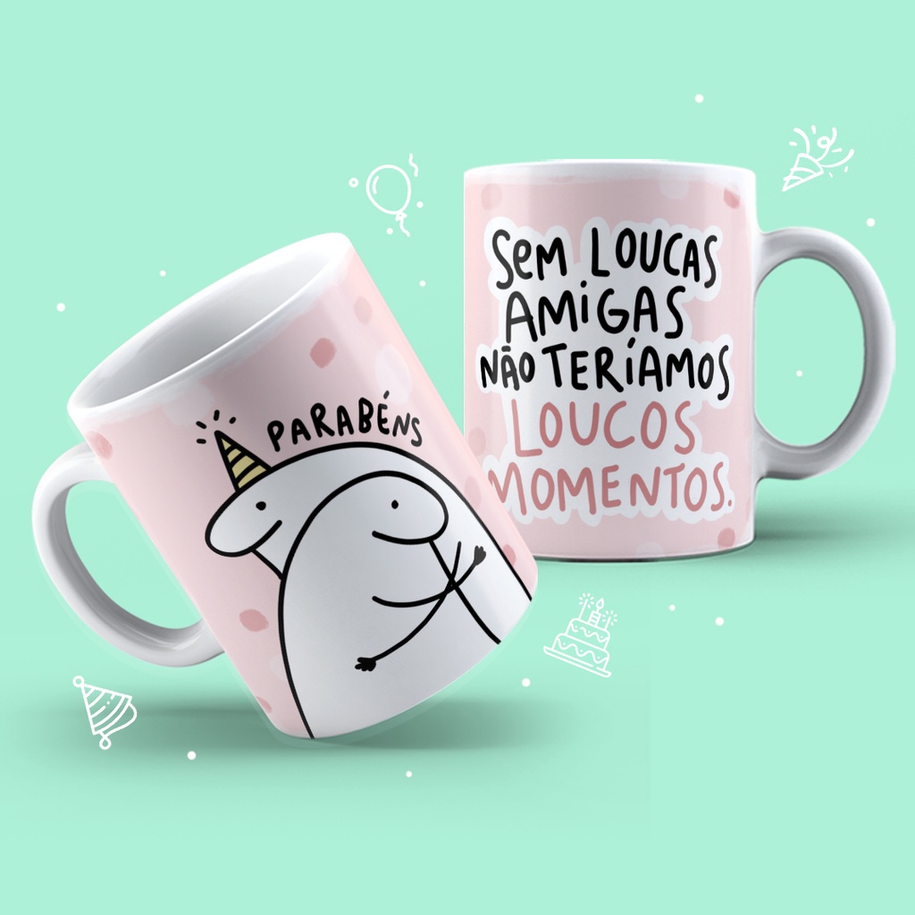 Caneca personalizada - Aniversário Flork (Amizade Engraçadas e divertidas!) Cerâmica 325ml - mod.04