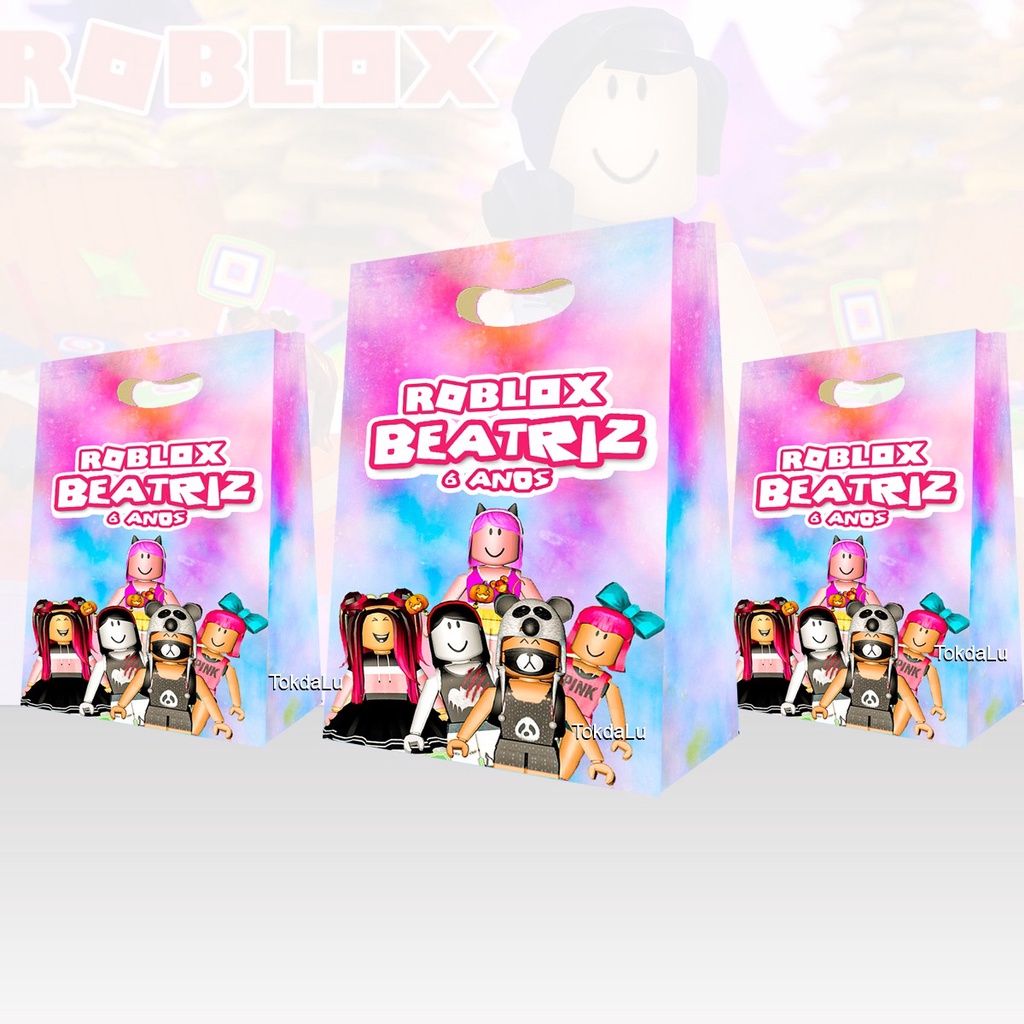 30 Adesivos Personalizados Sacola Surpresa Roblox Menina