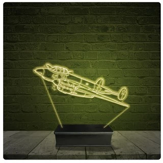 Led Luminária Acrílico Abajur - Avião Guerra Piloto 10