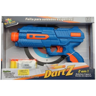 brinquedo Arminha Pistola Bolinha De Gel e Nerf 2 Em 1 com 600